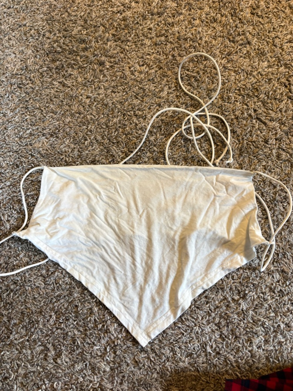 SHEIN White Triangle Bandana Crop Top